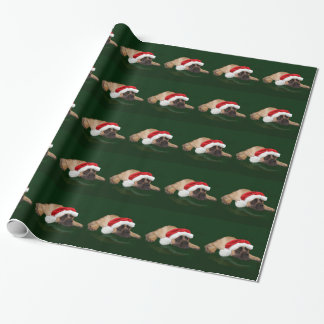 Mastiff in a Santa hat Wrapping Paper