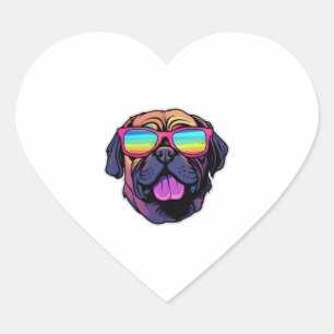 Mastiff in Cool Sunglasses Classic T-Shirt Heart Sticker