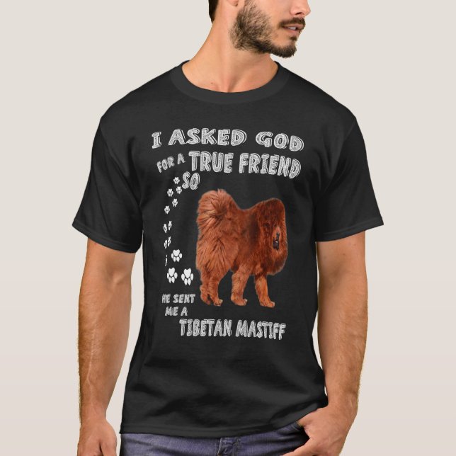 Mastiff Lion Dog  Mum, Mastiff Dad Art, Tibetan Ma T-Shirt (Front)