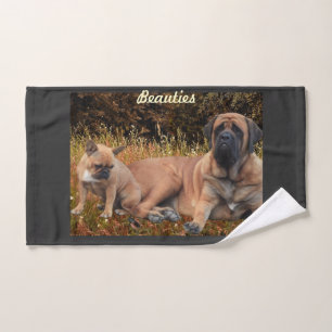 Mastiff mit französischer Bulldogge Hand Towel