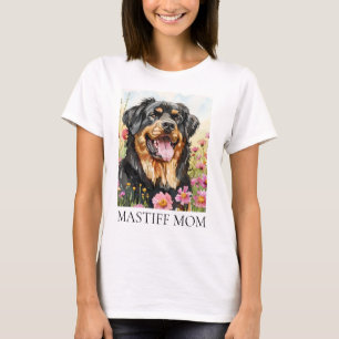 Mastiff Mom Watercolor Dog Shirt