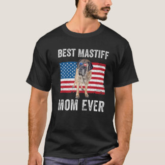 Mastiff Mum Mama American Flag English Mastiff Lov T-Shirt
