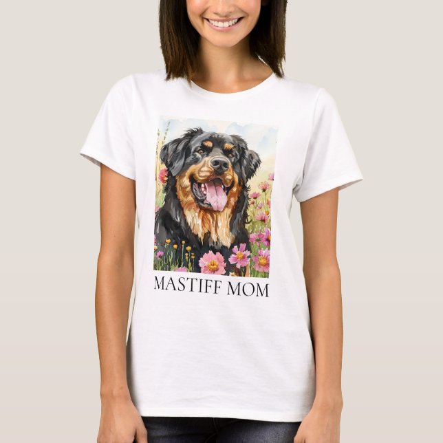 Mastiff Mum Watercolor Dog Shirt (Front)