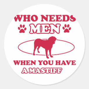 Mastiff mummy designs classic round sticker