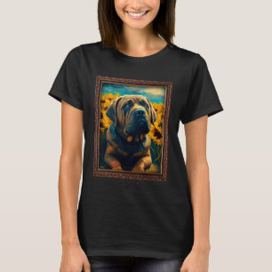 Mastiff Painting Sunflower Flower Mom Women Floral T-Shirt