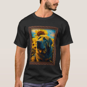 Mastiff Painting Sunflower Flower Mum Women Floral T-Shirt