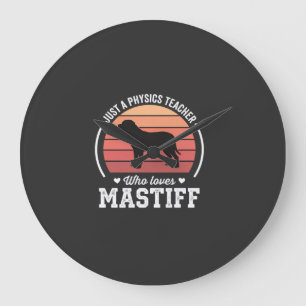 Mastiff Physics Teacher Dog Lover Large Clock