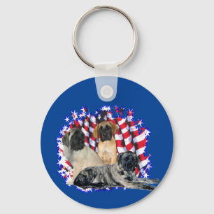 Mastiff (puppies) Patriot Key Ring