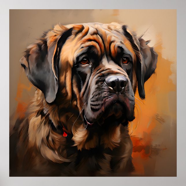 Mastiff Realism Art Portrait Poster (Front)