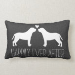 Mastiff Silhouettes with Heart and Text Lumbar Cushion<br><div class="desc"></div>