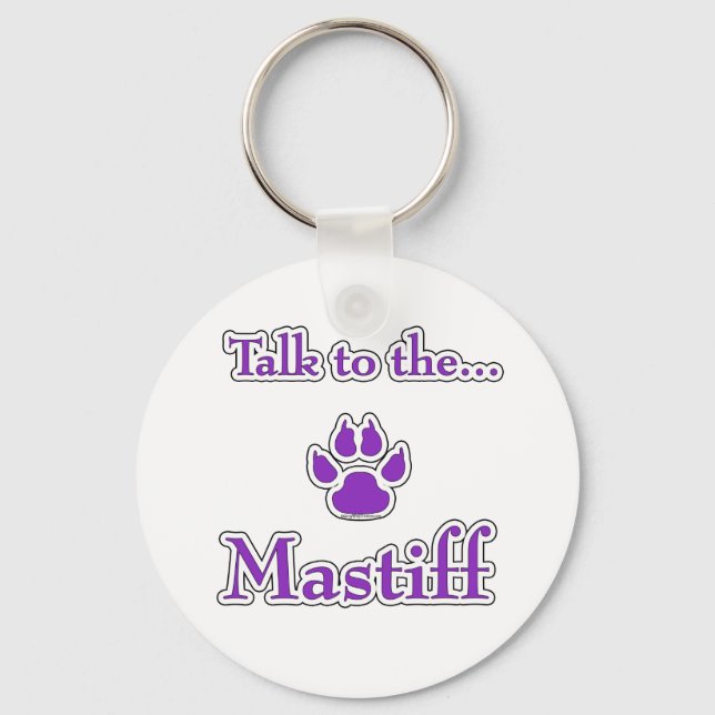Mastiff Talk purple Keychain (Front)