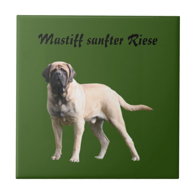 Mastiff Vacation English Mastiff Ceramic Tile (Front)