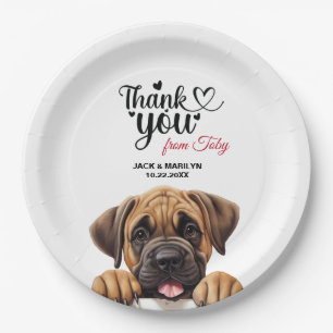 Mastiff Wedding Thank You Paper Plate
