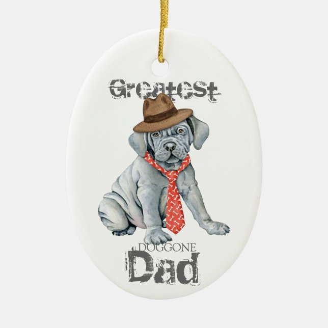 Mastino Dad Ceramic Ornament (Front)