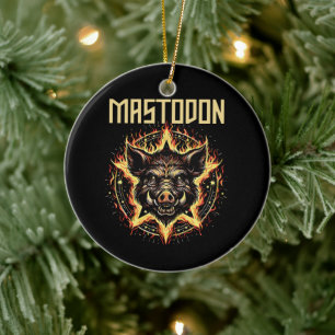 Mastodon Boar Fire Ceramic Ornament