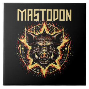Mastodon Boar Fire Ceramic Tile
