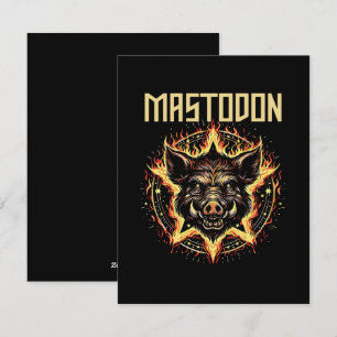 Mastodon Boar Fire Holiday Card