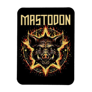 Mastodon Boar Fire Magnet
