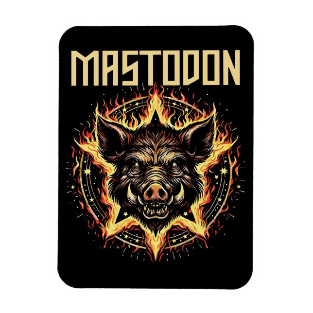 Mastodon Boar Fire Magnet (Vertical)
