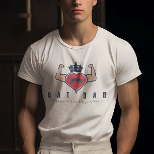 Masular arms with Blue Crown for Cat Dads T-Shirt
