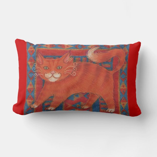 Mat Cat throw pillow lumbar (Front)