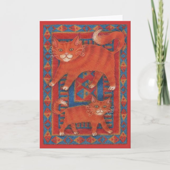Mat Cats blank greetings card (Front)