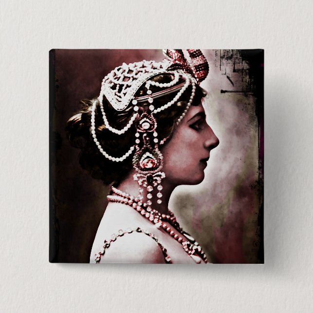 Mata Hari 1910 15 Cm Square Badge (Front)