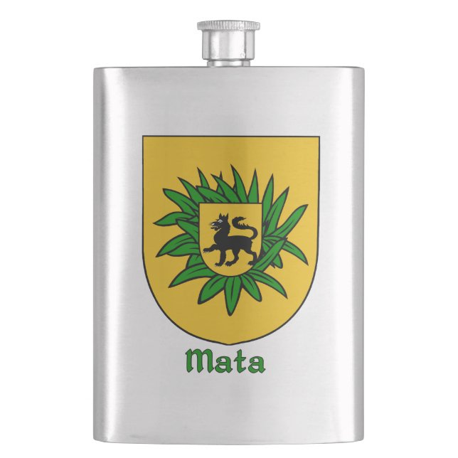 Mata Heraldic Shield Hip Flask (Front)