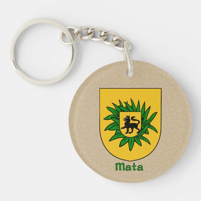 Mata Historical Shield and Spanish Flag Key Ring (Front)