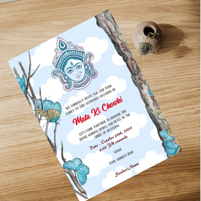 Mata Ki Chowki Goddess Durga Jagrata Invitation (Creator Uploaded)