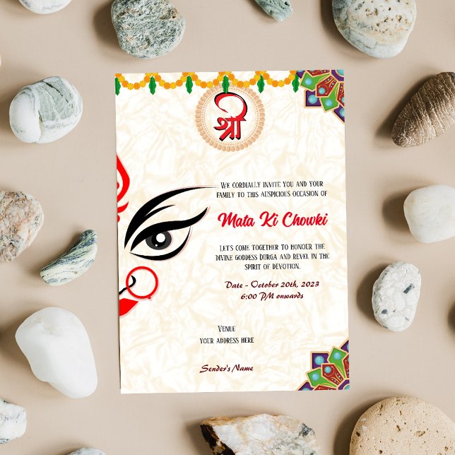 Mata Ki Chowki Goddess Durga Jagrata Invitation (Creator Uploaded)