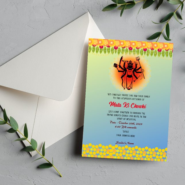 Mata Ki Chowki Goddess Durga Jagrata Invitation (Creator Uploaded)