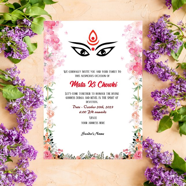 Mata Ki Chowki Goddess Durga Jagrata Invitation (Creator Uploaded)