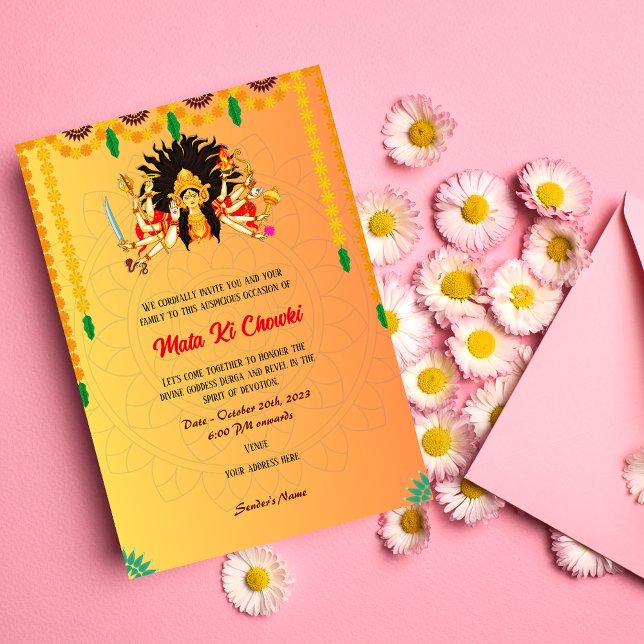 Mata Ki Chowki Goddess Durga Jagrata Invitation (Creator Uploaded)