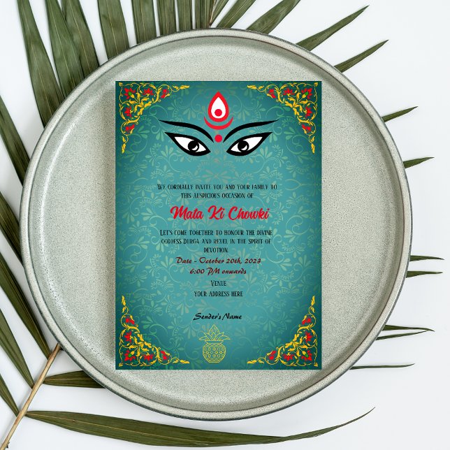 Mata Ki Chowki Goddess Durga Jagrata Invitation (Creator Uploaded)