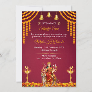 Mata Ki Chowki Invitation Template