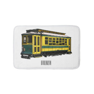 Mata trolley cartoon illustration bath mat
