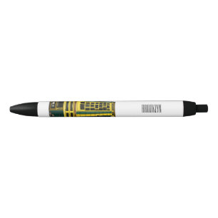 Mata trolley cartoon illustration black ink pen