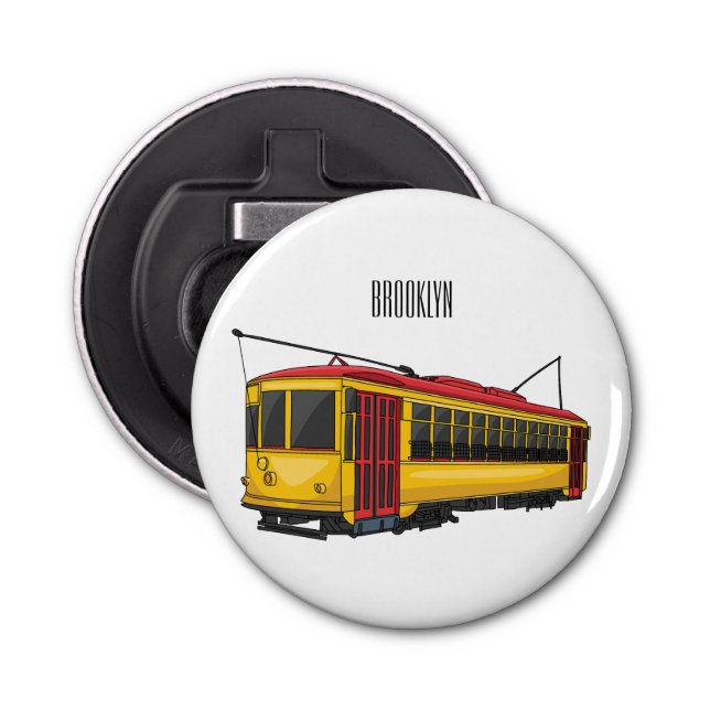 Mata trolley cartoon illustration  bottle opener (Front)