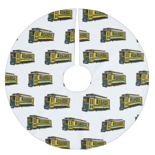 Mata trolley cartoon illustration brushed polyester tree skirt