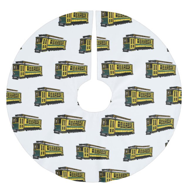 Mata trolley cartoon illustration brushed polyester tree skirt (Front)