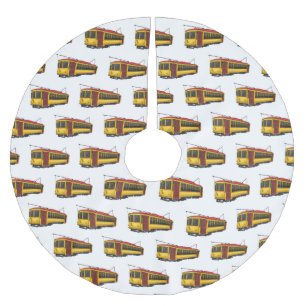 Mata trolley cartoon illustration brushed polyester tree skirt