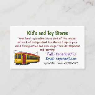 Mata trolley cartoon illustration  business card