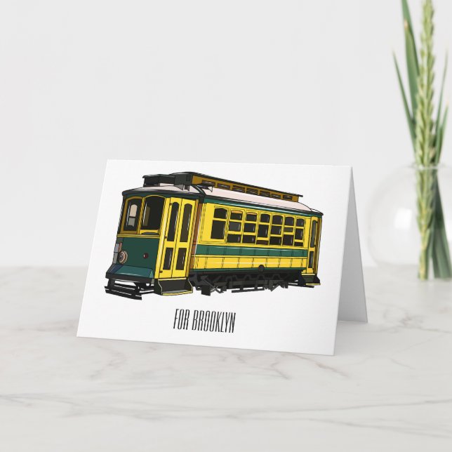 Mata trolley cartoon illustration card (Front)