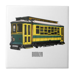 Mata trolley cartoon illustration ceramic tile
