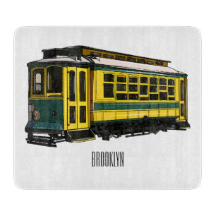 Mata trolley cartoon illustration cutting board