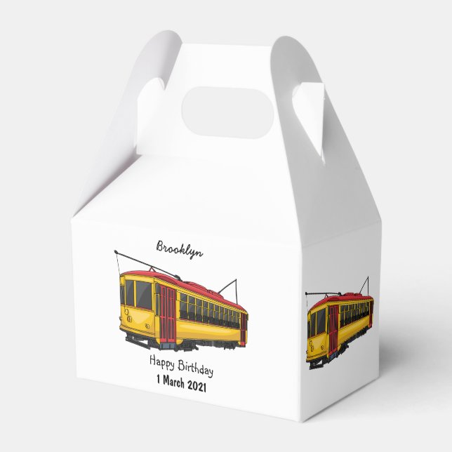 Mata trolley cartoon illustration favour box (Front Side)