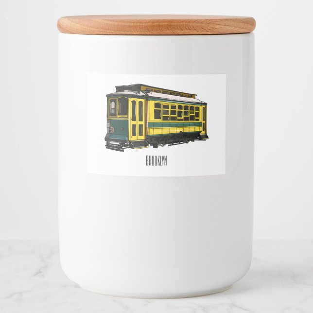 Mata trolley cartoon illustration food label (Front)