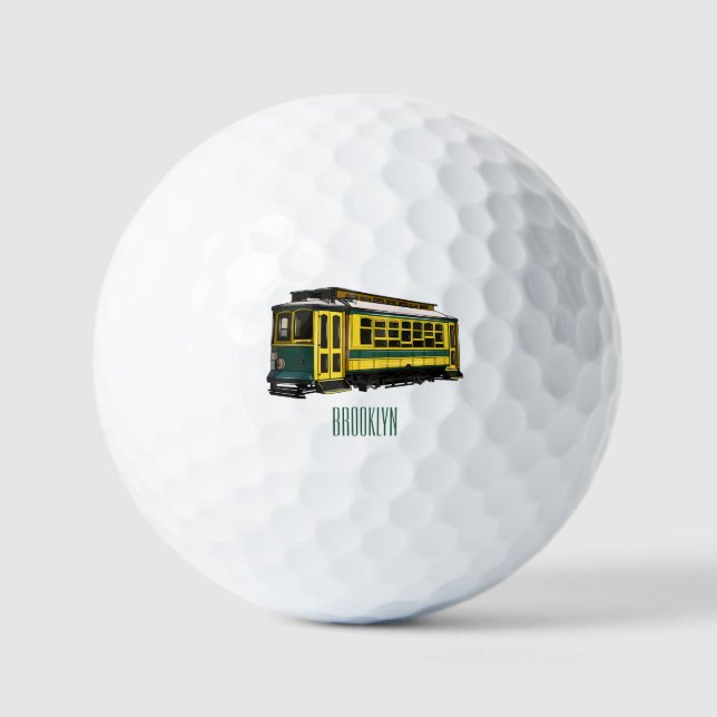 Mata trolley cartoon illustration golf balls (Front)