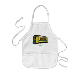 Mata trolley cartoon illustration kids apron